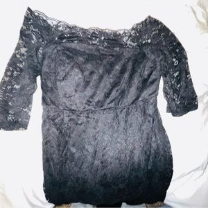 Torrid - Lace Ball Gown w Train - Size 18 - Black